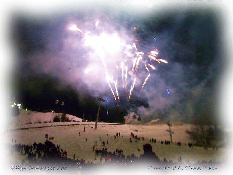 Fireworks at La Clusaz, France